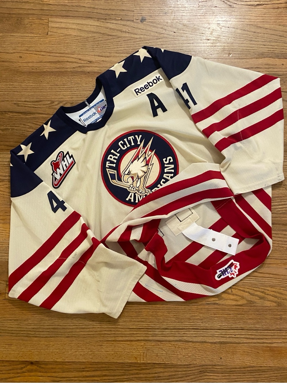 Game worn Jessey Astles Tri-City Americans hockey jersey